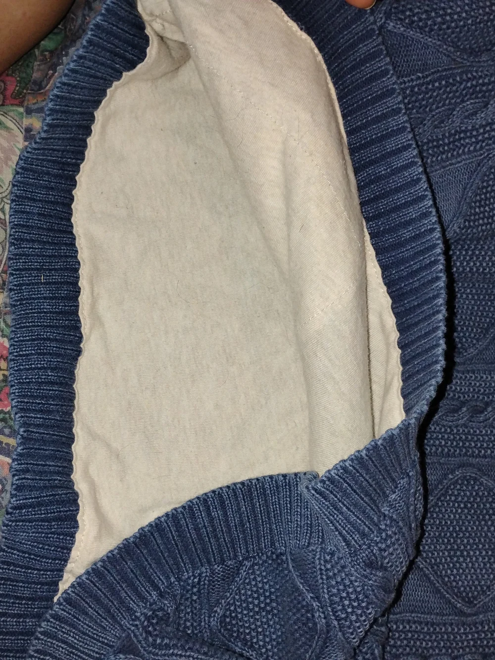 Carbon 2 cobalt - Men's Size M Hooded Cable Knit Sweater - Light Navy Blue